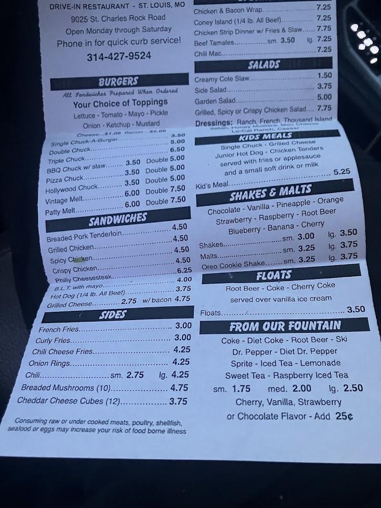 Chuck-A-Burger Drive-In Restaurant Menu image 3
